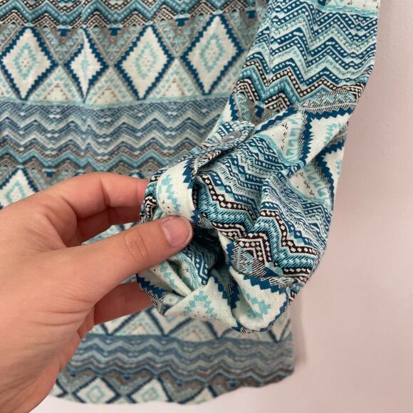 Anthropologie Akemi + Kin Ocotillo Women’s Blue Boho Embroidered Blouse Size med - Picture 5 of 8